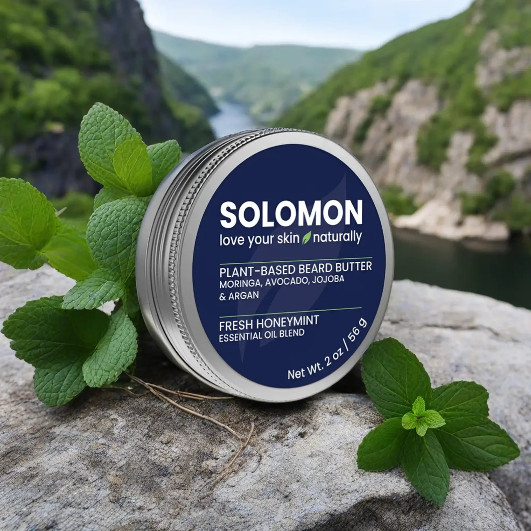 Solomon's Fresh Honeymint Plant-Based Beard Butter - Side View