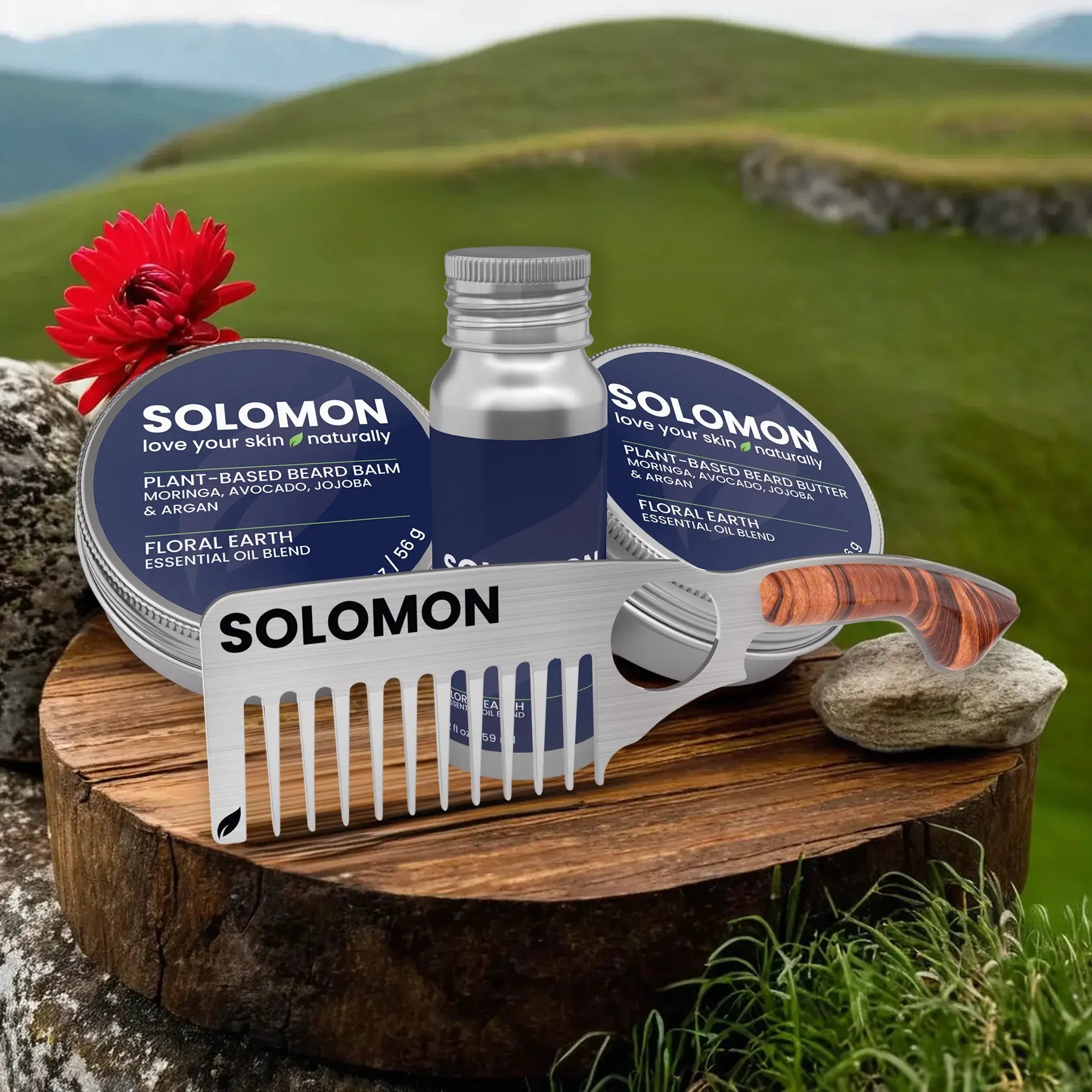 SOLOMON Signature Plant-Based Beard & Skincare Collection